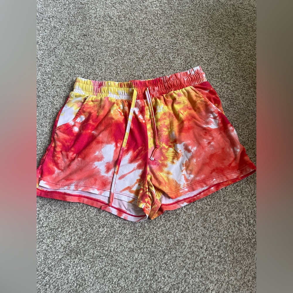 No Boundaries Red and Orange Athletic Shorts